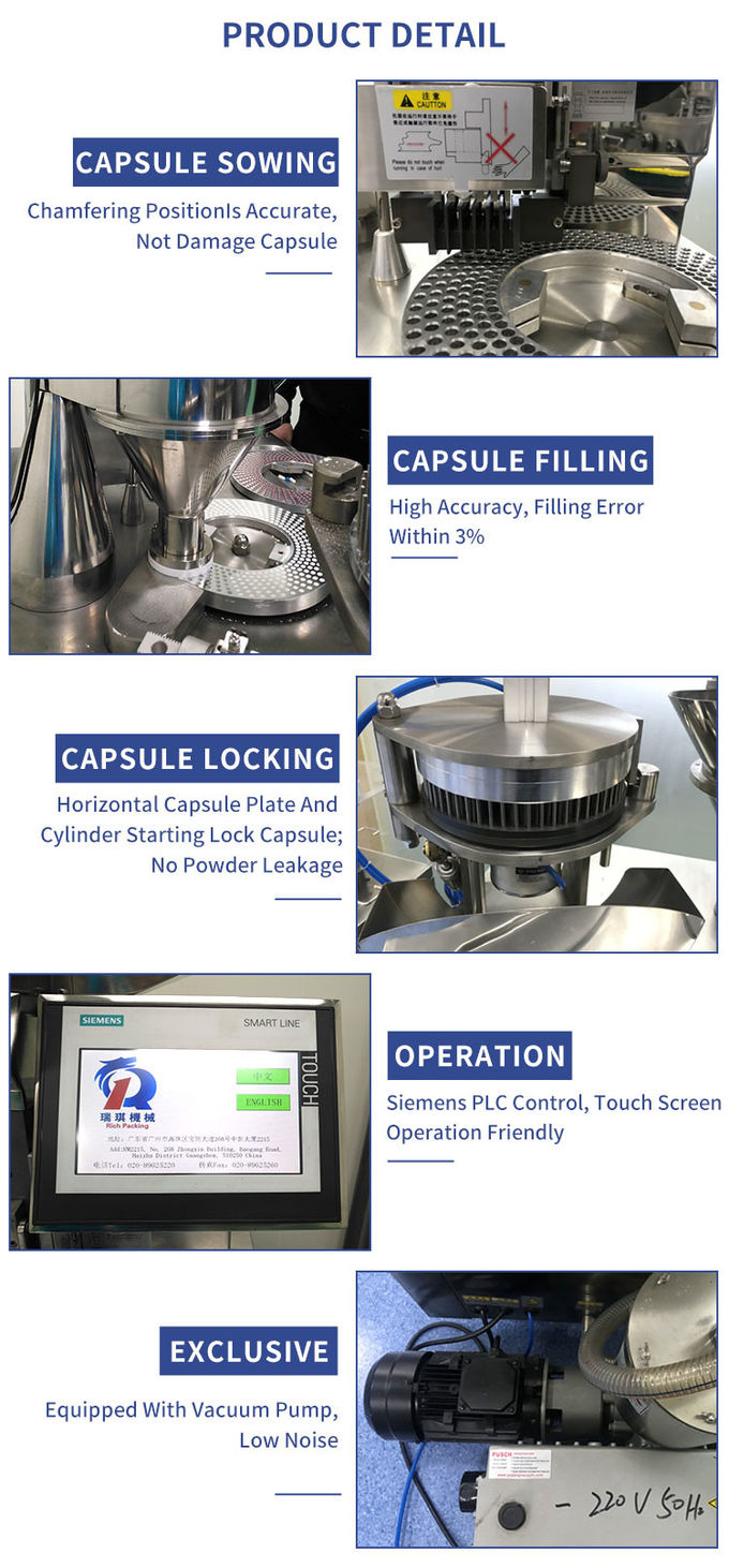380V/50Hz Semi Automatic Capsule Filling Machine For Herb Powder 2