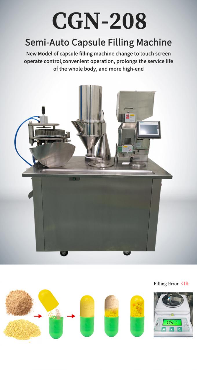Semi Automatic Capsule Filling Machine For Size 000 00 0 Capsule 0