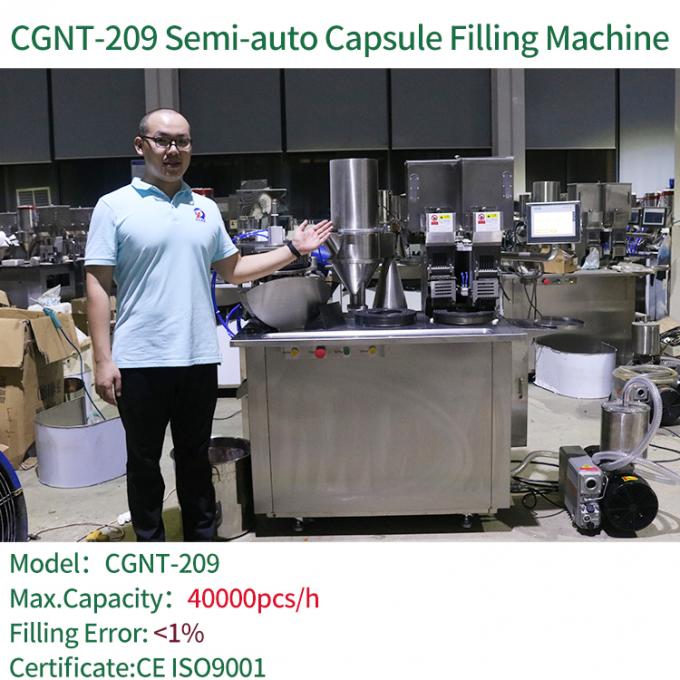 Semi Automatic Capsule Filling Machine Two Head For Empty Hard Capsule 0