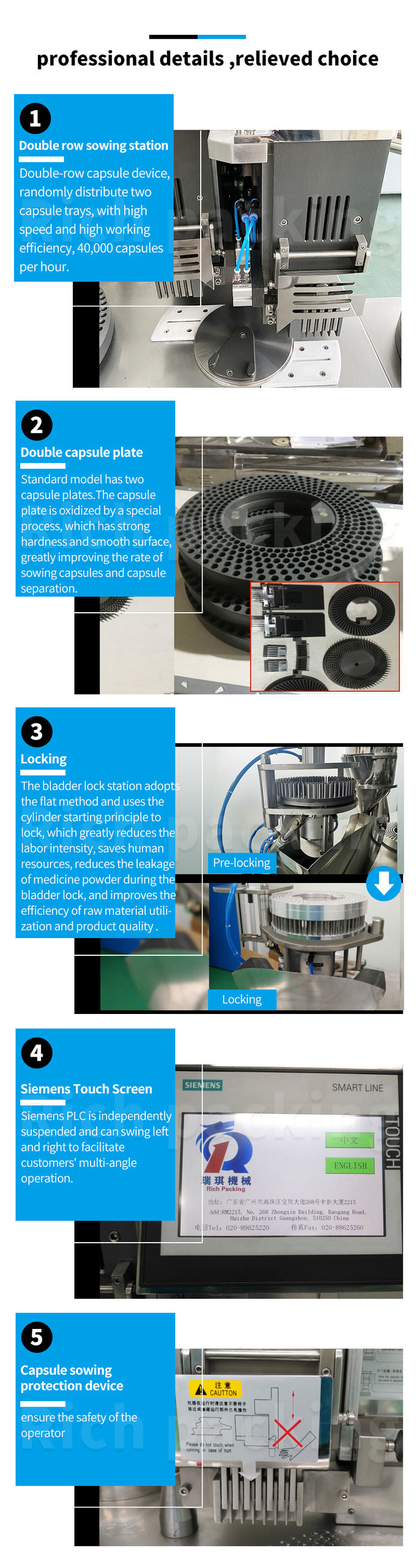 Semi - Auto Capsule Filling Machine 40000 Pcs/H For Powder Pellet 3