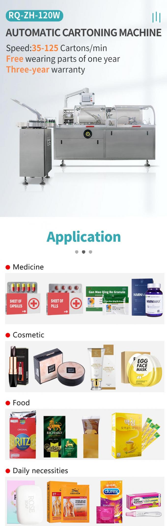 Liquid Condom Box Auto Cartoner Machine , 0.75KW Ampoule Packing Machine 0
