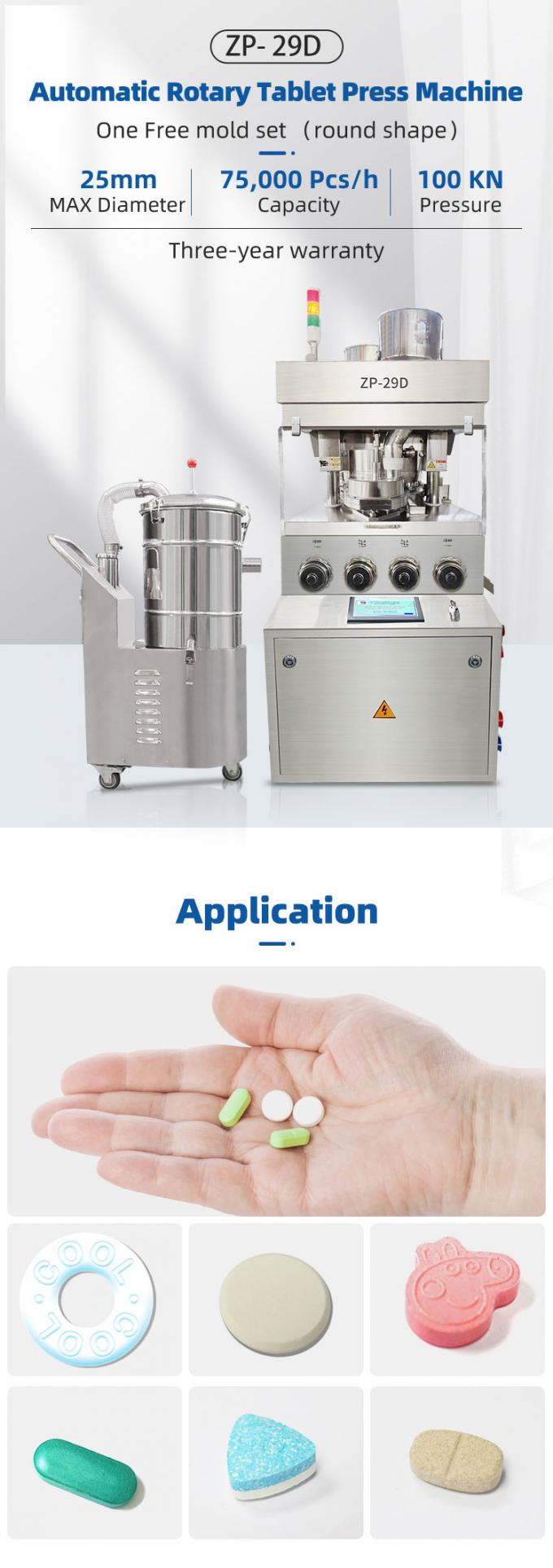 29 Punch Pill Powder Tablets Presser Automatic Large Diameter Tablet Press Machine 0