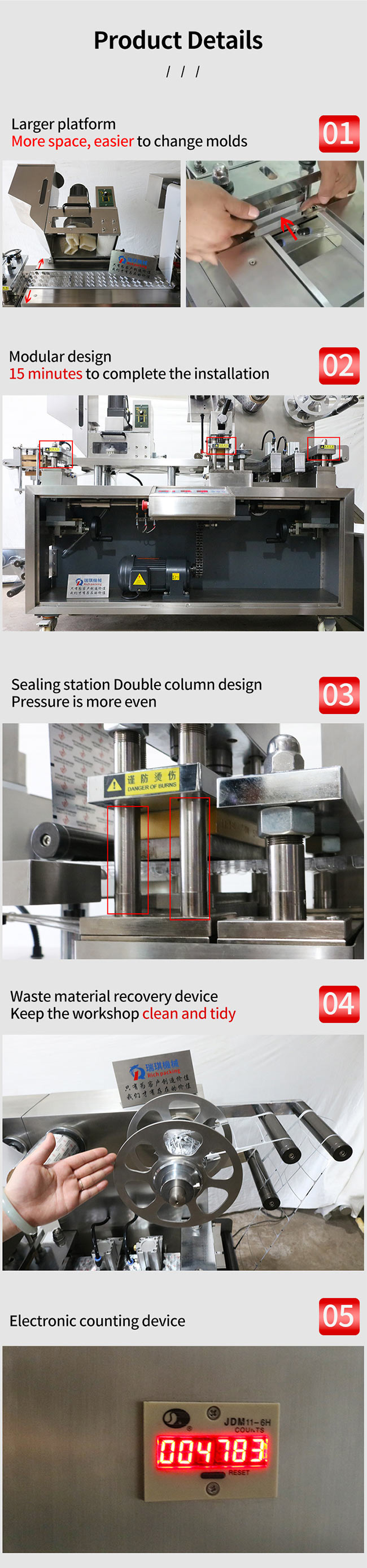 2300 Plates / H Blister Packing Machine DPP-90 80 Tablet Capsule Pill 1