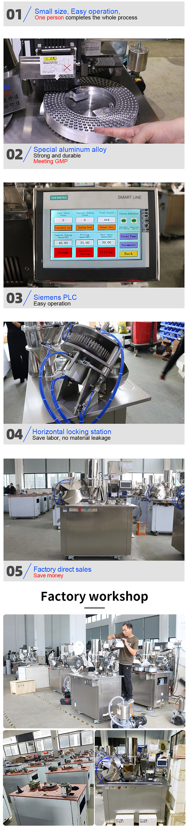 Semi Automatic Capsule Filling Powder Machine With Sowing Protective Device 1