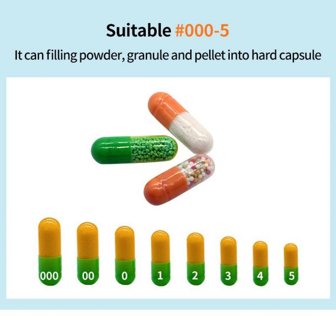 It can flling powder, granule and pellet into hard capsule