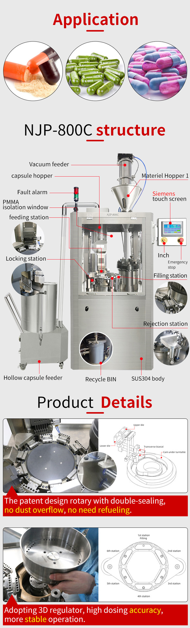 NJP 800C Pharmacy Automatic Capsule Filling Machine Auto Herbal Capsule Filler 0